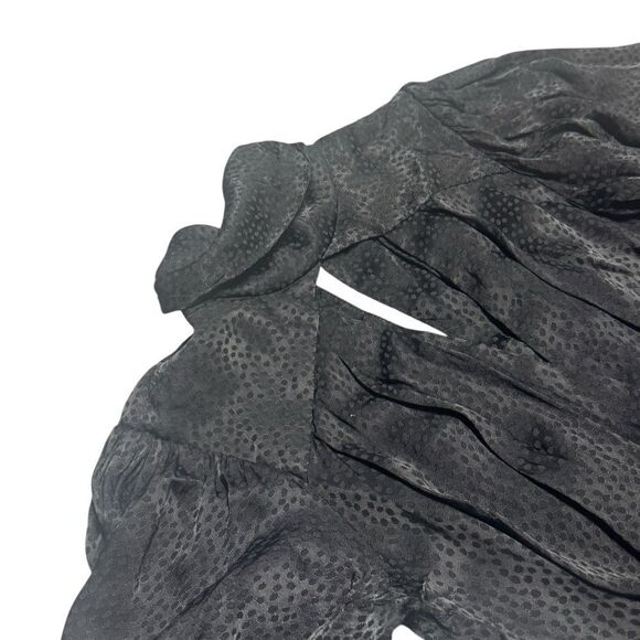 🔥ACLER luxury brand black Kerrison Draped Jersey long sleeve Maxi Dress size 2 - Picture 7 of 13